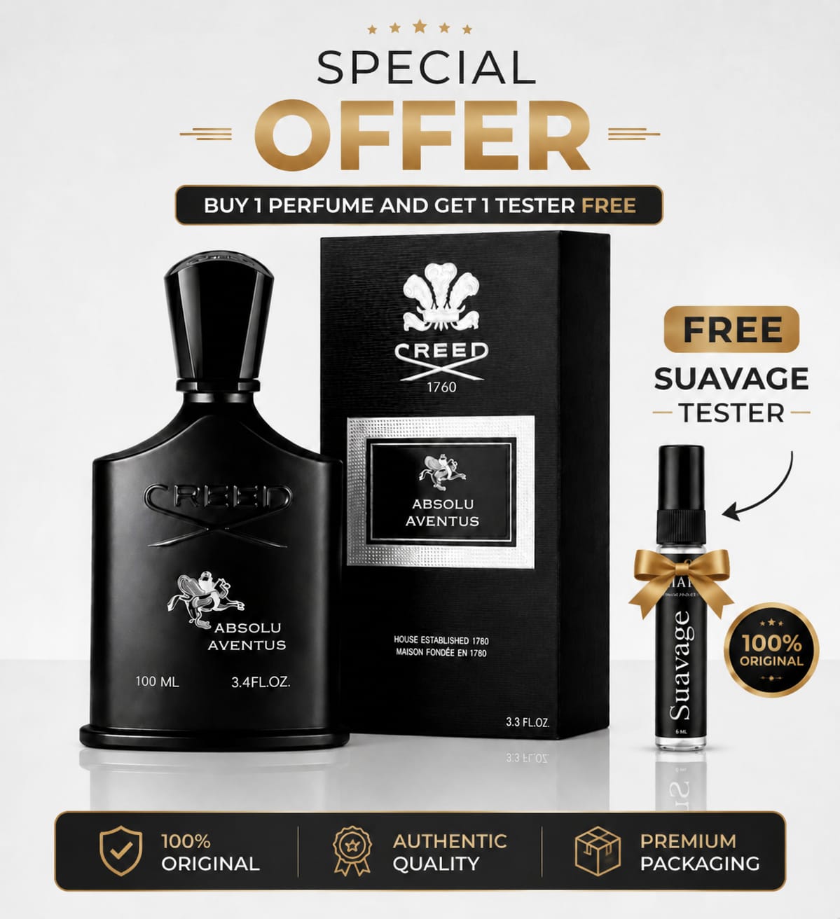 Creed Absolu Aventus (100ml) + Free Sauvage Tester